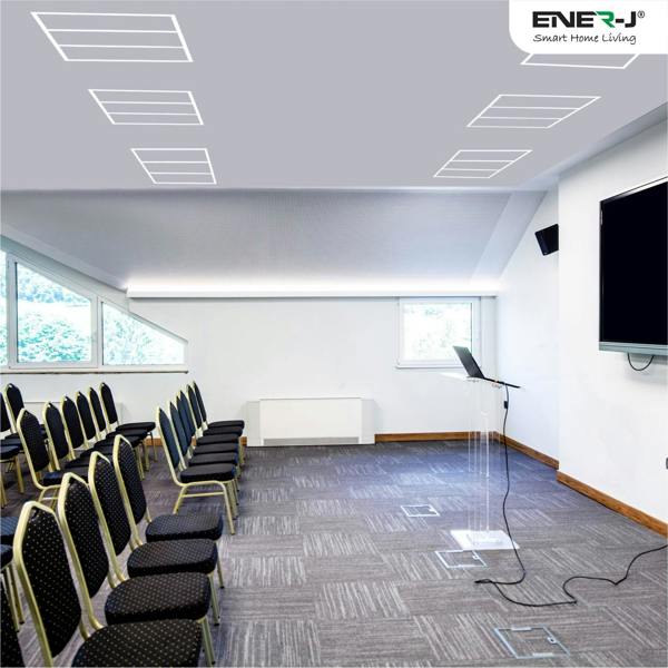 ENER-J Edgelit Borderline LED Panel with Middle Bars 40W 4000 Lumens, 2 Years Warranty, 6000K for Offices, Schools, Hotels, Restaurants