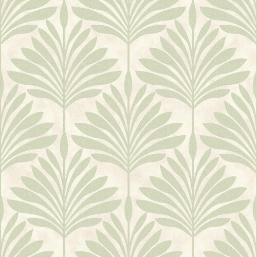 Hoopla Walls Palm Fan - Soft Sage 10m Wallpaper