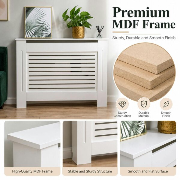 HOMEWEDO  Radiator Cover, MDF Decorative Radiator Cover, 111.5*81.5*19CM