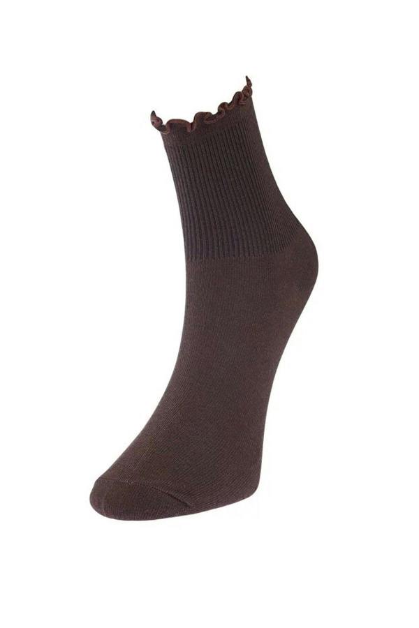 WOVCOR 3-Pack Cotton Elastic Knit Socks with Lettuce Detail