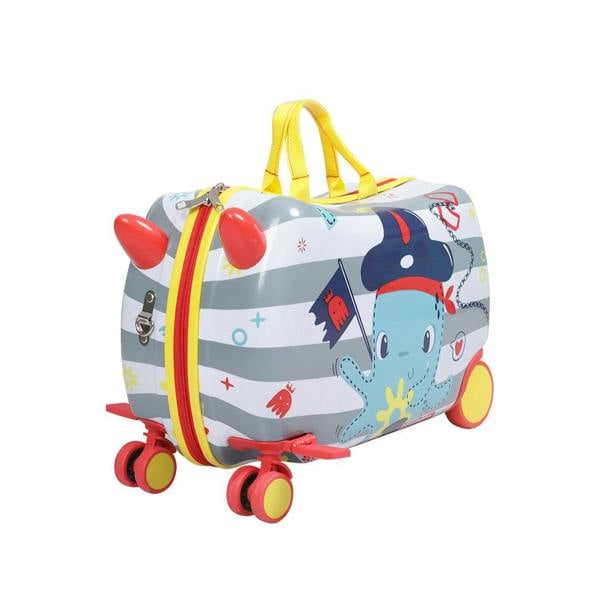 Dekko 17'' Ride On Suitcase Kids Travel Luggage on Wheel Heavy Duty Lightweight