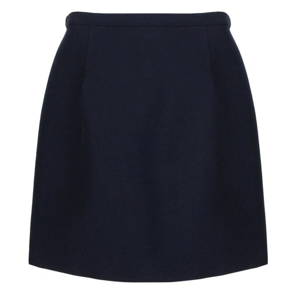 Michael Kors luxurious A-line mini skirt in a navy blue twill fabric&nbsp;