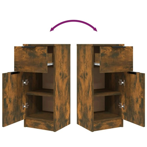 Berkfield Sideboards 2 pcs Smoked Oak 30x30x70 cm Engineered Wood