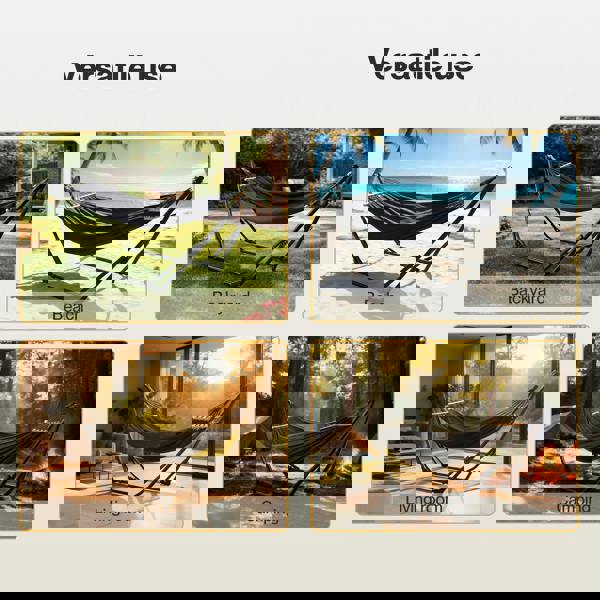 Mountview Foldable Hammock Chair Bed Hanging with Stand Outdoor Camping 200KG