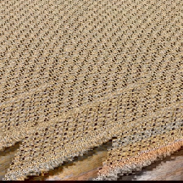 Livabliss Mirage-Cottage Tan Black Fringe In- & Outdoor Jute-Look Rug