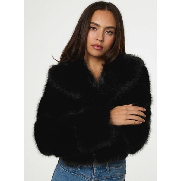 Pink Vanilla Pelted Fur Crop Jacket