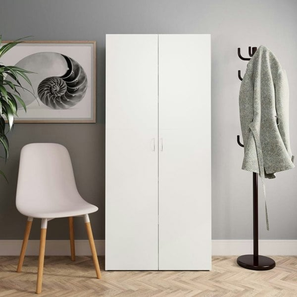 Berkfield Shoe Cabinet White 80x35.5x180 cm Engineered Wood