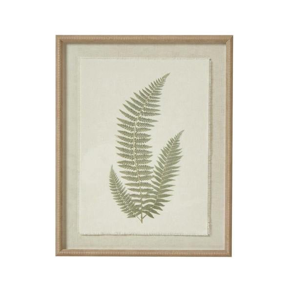 Hill Interiors Textured Fern Texture Torn Paper Framed Art Print - White/Grey/Green - 