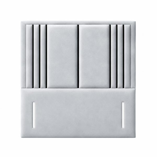 Great British Beds Valentina headboard with Contrast Border - Silver Plush