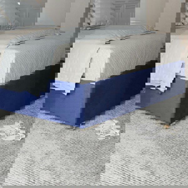 Casa Magna Tammy Upholstered Soft Velvet Metal Bed Frame - Blue