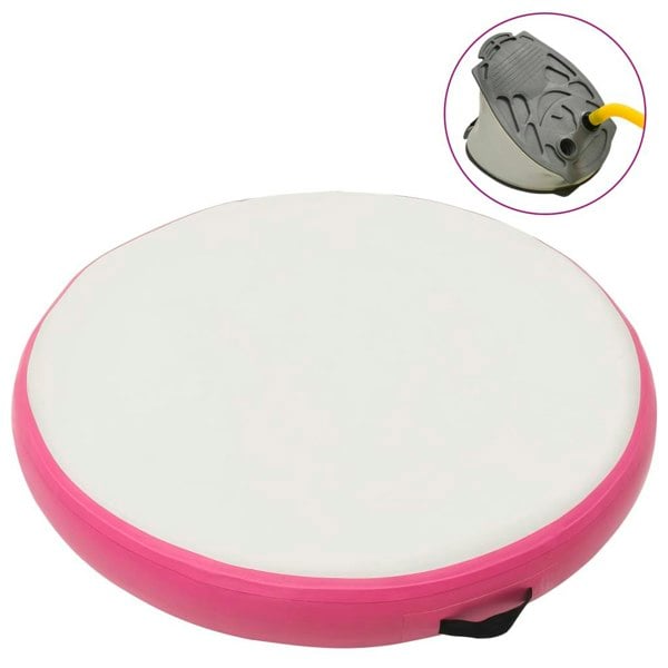 Berkfield Inflatable Gymnastic Mat with Pump 100x100x15 cm PVC Pink