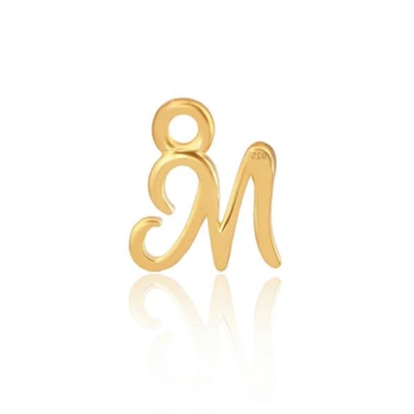 Sarah Layton Initial M Alphabet Charm - Gold