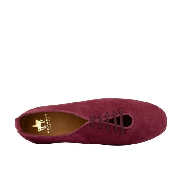Embassy London Skyline - Burgundy - Women's Suede Lace Up Ballet Pump