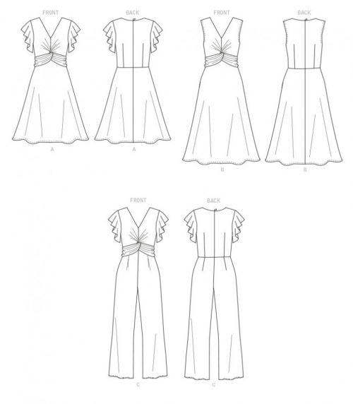 Butterick Sewing Pattern 6893, Dresses, Jumpsuits for Women, A5 (6-8-10-12-14) - Intermediate