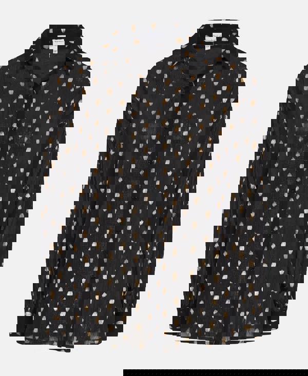 black foil chiffon oversize