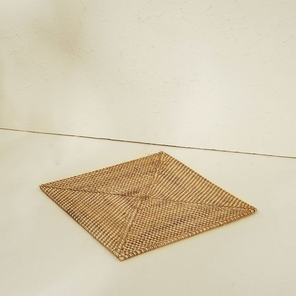 Square Rattan Placemat – 35cm | 4 Colours | Handmade Decor - Coastal Villa Homeware