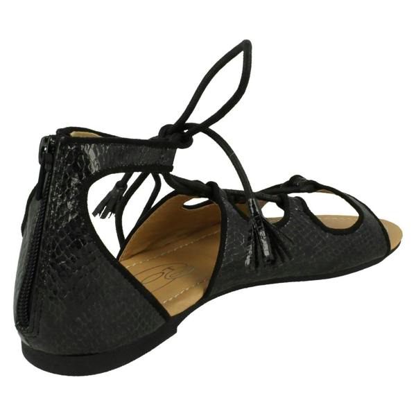Spot On Ladies Spot On Snake Print Flat Sandals