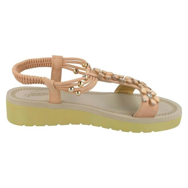 Savannah Ladies Savannah Flower Beaded Sandals
