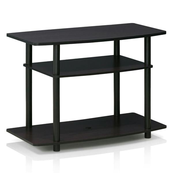 WALPLUS Modern Furniture Piece for Stylish and Functional Home Use | 13192DWN Turn N Tube No Tools 3 Tier TV Stands, Dark Walnut