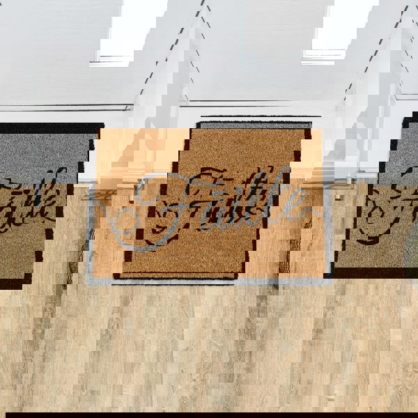JVL Eco-Friendly Latex Backed Coir Entrance Doormat, 40x60cm - Failte