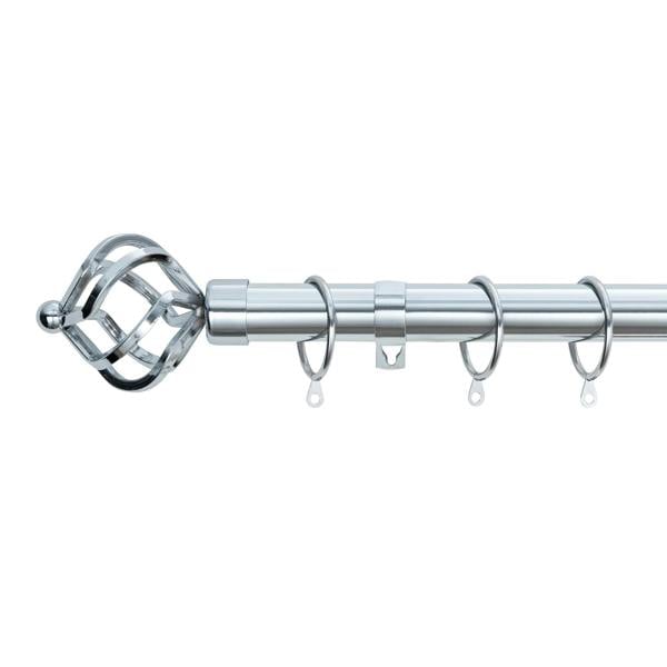 A.Unique Home Twisted Metal Extendable Curtain Pole with Rings and Fittings, In a Variety of Colours and Sizes (25/28mm)