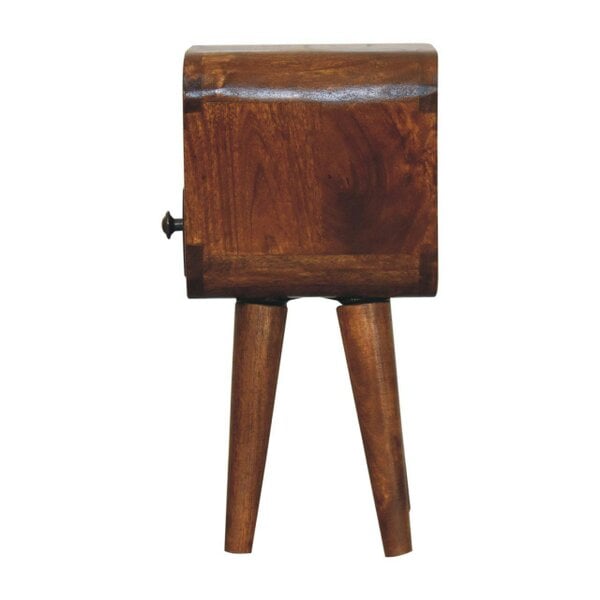 Wyld Haus Cagliari Small Chestnut Curve Drawer and Shelf Bedside Table