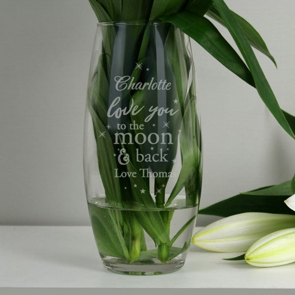 Personalised Memento Company Personalised Love You To The Moon and Back Bullet Vase