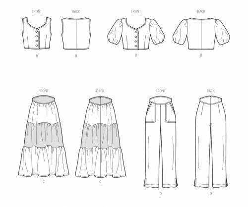 Simplicity Sewing Pattern 9791, Tops, Trousers, Skirts for Women, D5 (4-6-8-10-12) - Easy