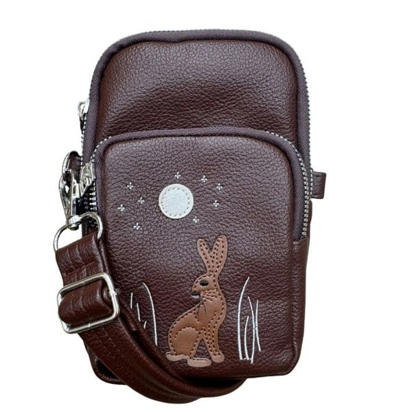 Fores Collection Moonlit Warren 3-Zip Crossbody Bag – Rabbit & Moon Appliqué –