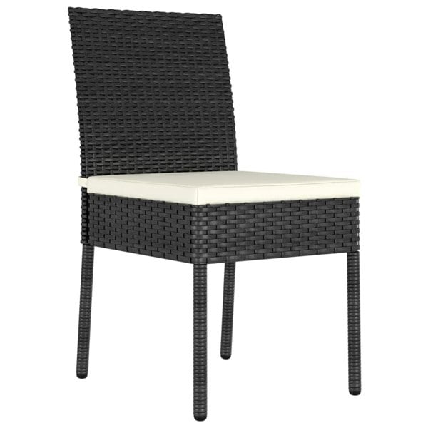 Berkfield 5 Piece Outdoor Dining Set with Cushions Poly Rattan Black