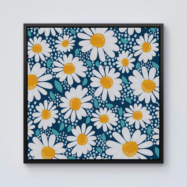 Warren Reed Camomile Flowers Framed Canvas