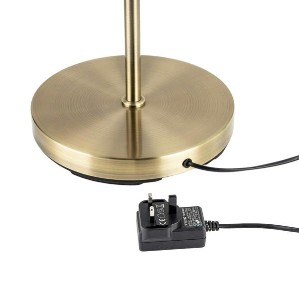Halo LED Mother and Child Floor Lamp in Antique Brass with Dimmers Image 3