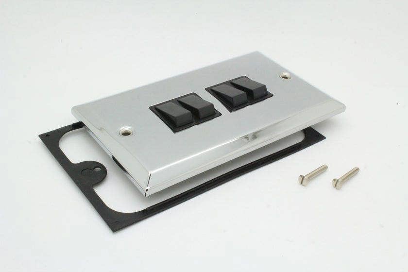 British General Polished Chrome and Black House Light 4 Switch