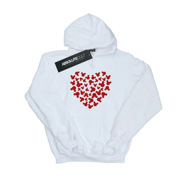 Disney Womens/Ladies Mickey Mouse Heart Silhouette Hoodie - White