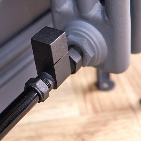 Flode Straight Square Manual Radiator Valve Pack | 15mm x 1/2″ | Matt Black