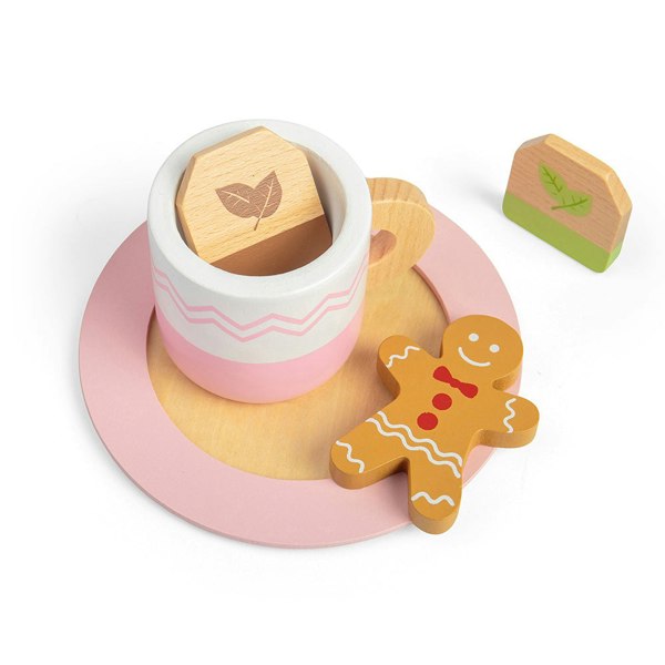 Bigjigs Toys Wooden Tea Set For Two Set - Includes A Kettle, Teacups And More