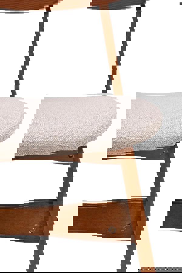 Living and Home 2 x Wooden Frame Linen Dining Chair