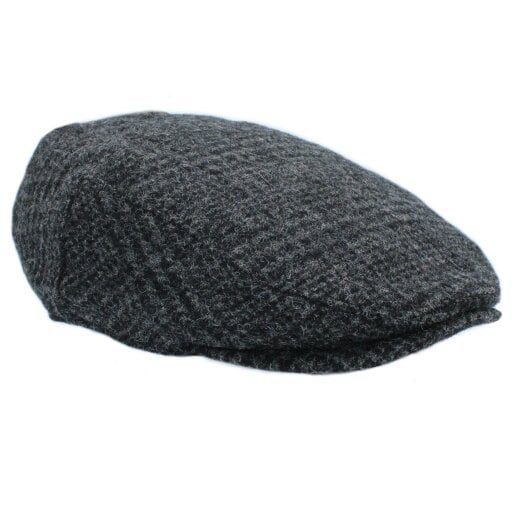 Heather Hats & Accessories British Tweed Wool Flat Cap, Satin Lining, Outdoor Wear, Iron Grey