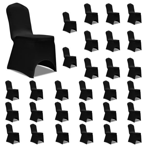Berkfield Chair Cover Stretch Black 30 pcs