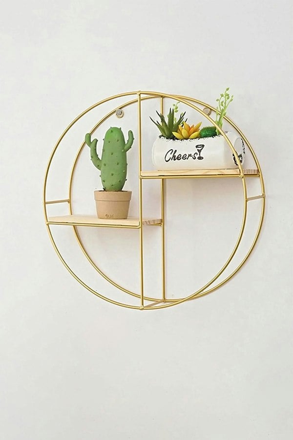 Living and Home Wall Hanging Storage Display Decorative Shelf Metal Floating Plant Stand