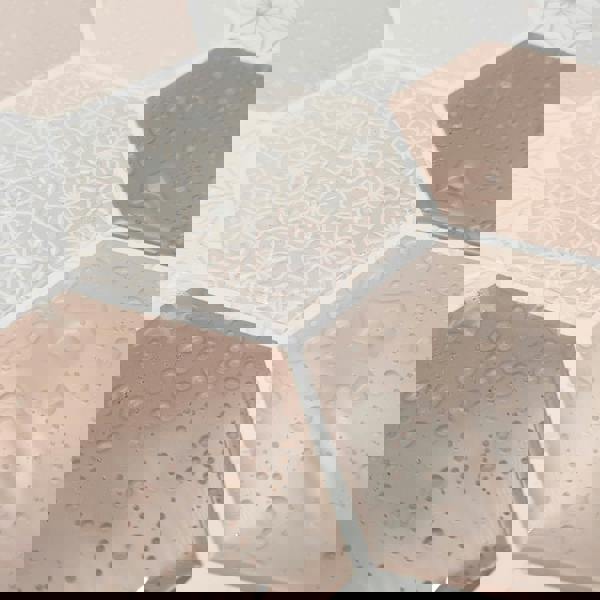 Honey  Hexa Brown Glossy 3D Tile Stickers 30.5 x 15.4cm  (12 x 6 in) - 12 pcs in a pack