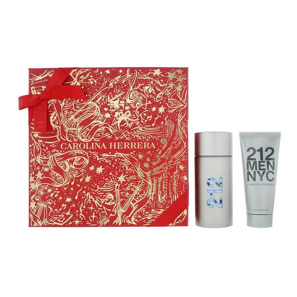 Carolina Herrera 212 Men NYC Eau de Toilette 100ml + Aftershave Balm 100ml Gift Set for Him