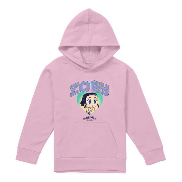 K-Pop Demon Hunters Childrens/Kids Zoey Collegic Pullover Hoodie - Light Pink
