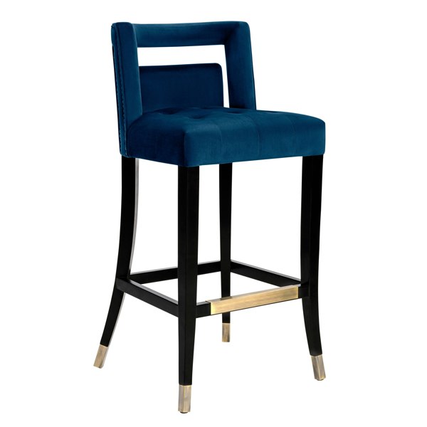 Furniture Edit Hart Navy Velvet Bar Stool