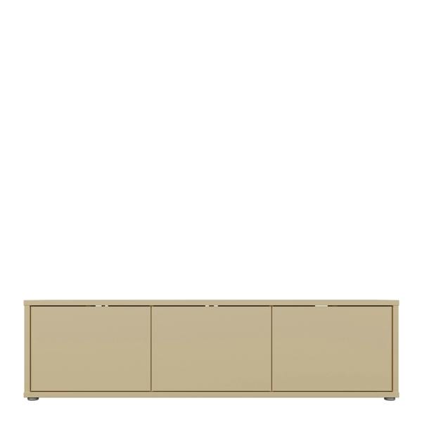 Furniture To Go Alice Springs Wide TV Cabinet with 3 Doors Push-to-Open in Butter Yellow