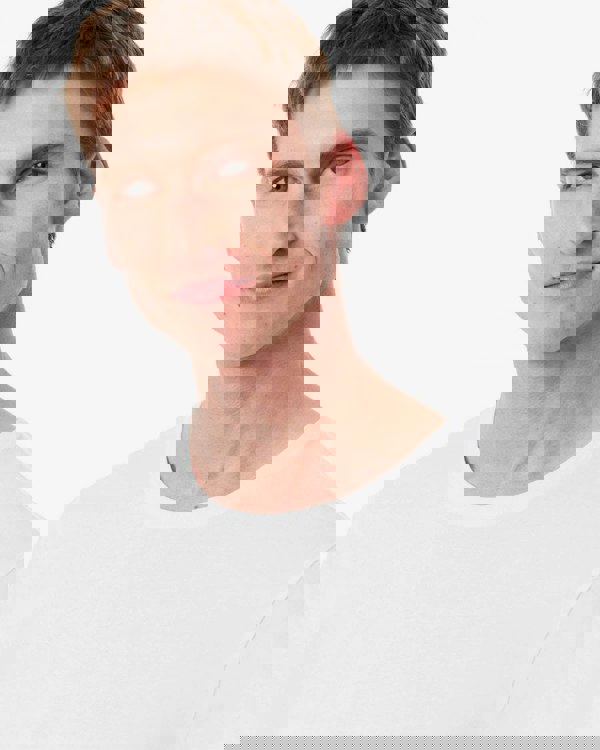 Lacoste Mens 3-Pack Plain Mens T-Shirts - White 001