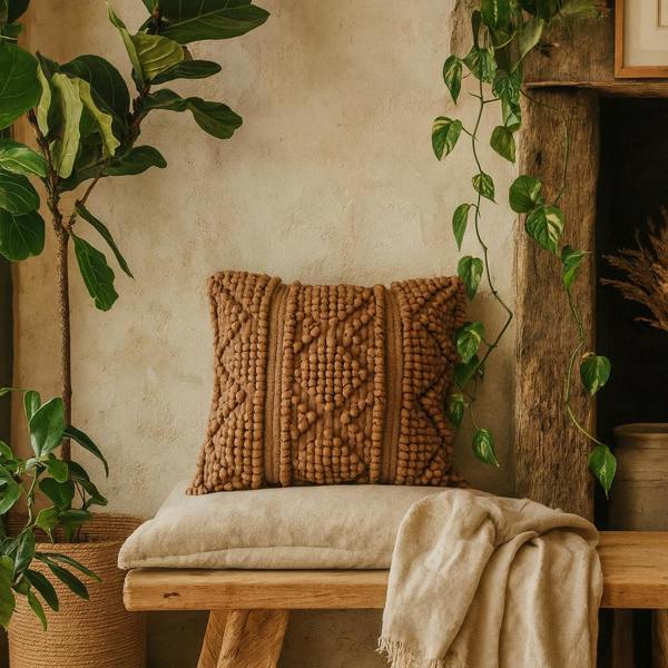 Wyld Haus Sarlat Set of 2 Handwoven Coffee Cushion Covers