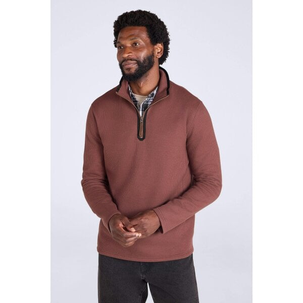 Mountain Warehouse Mens Beta Contrast Zip Top - Dark Red