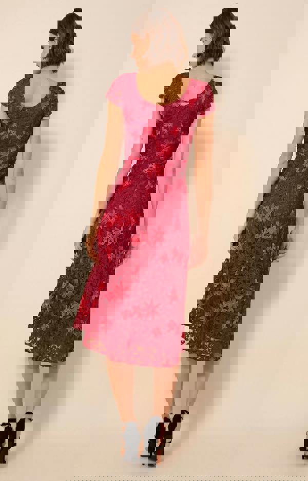 Alie Street London Charlotte Lace Dress - Azalea Red