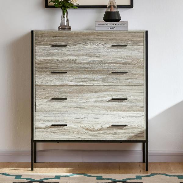 Vida Designs Brooklyn 4 Drawer Chest, Dark Wood